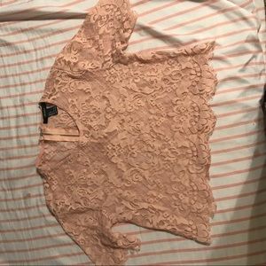 FULL LACED LIGHT PINK CROP TOP!